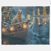 Labrador Kerstmis Festivale Reis Fleece Deken (Voorkant (Horizontaal))