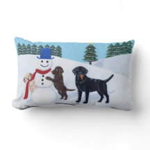 Labrador Kerstmis met Sneeuwman