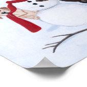 Labrador Kerstmis met Snowman Artwork Poster (Hoek)