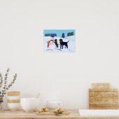 Labrador Kerstmis met Snowman Artwork Poster (Keuken)