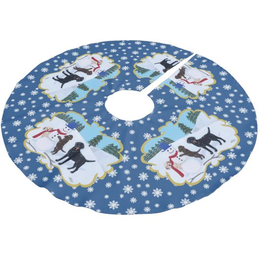 Labrador Kerstmis met Snowman Kerstboom Rok (Gekanteld)