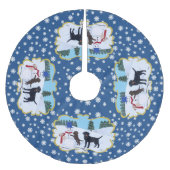 Labrador Kerstmis met Snowman Kerstboom Rok (Voorkant)