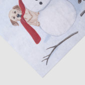 Labrador Kerstmis met Snowman Tissuepapier (Detail)