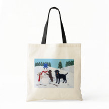 Labrador Kerstmis met Snowman