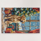 Labrador Kerstmis Onder De Boom Legpuzzel (Horizontaal)