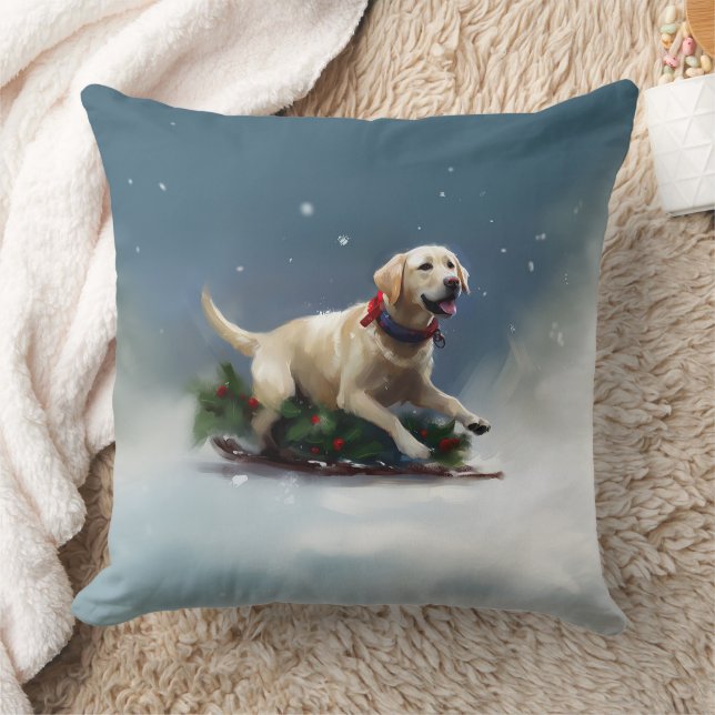 Labrador Kerstmis sneeuw winter Kussen (Deken)