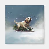 Labrador Kerstmis sneeuw winter Magneet (Voorkant)