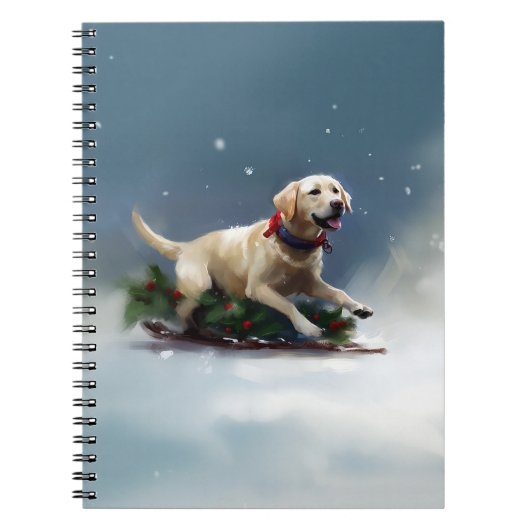 Labrador Kerstmis sneeuw winter Notitieboek (Voorkant)