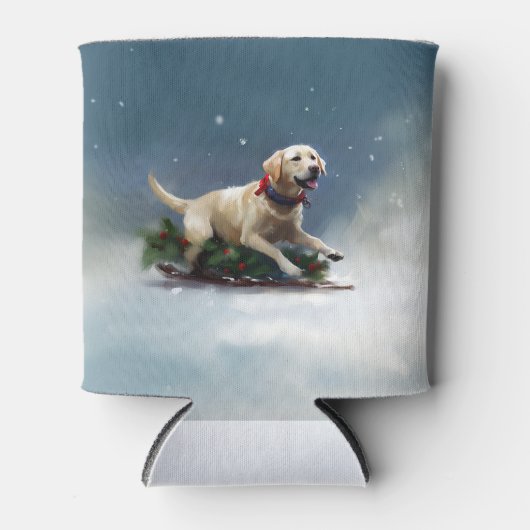 Labrador Kerstsneeuw winter Blikjeskoeler (Voorkant)