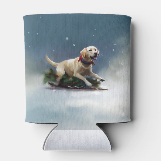 Labrador Kerstsneeuw winter Blikjeskoeler (Achterkant)