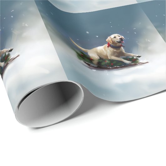 Labrador Kerstsneeuw winter Cadeaupapier (Rol Hoek)
