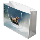 Labrador Kerstsneeuw winter Groot Cadeauzakje (Achterkant Gekanteld)