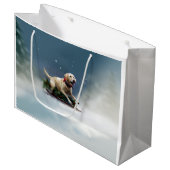 Labrador Kerstsneeuw winter Groot Cadeauzakje (Voorkant Gekanteld)