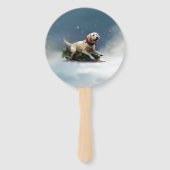 Labrador Kerstsneeuw winter Handwaaier (Voorkant)