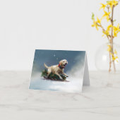 Labrador Kerstsneeuw winter Kaart (Gele Bloem)