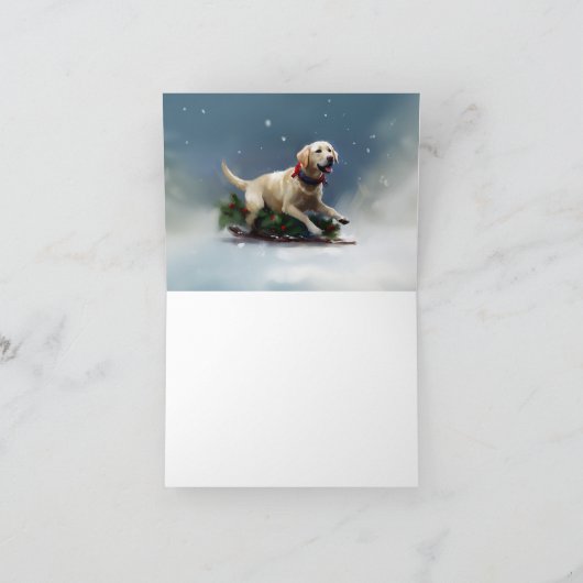 Labrador Kerstsneeuw winter Kaart (Binnen)