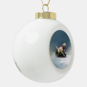 Labrador Kerstsneeuw winter Keramische Bal Ornament (Links)