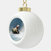 Labrador Kerstsneeuw winter Keramische Bal Ornament (Rechts)