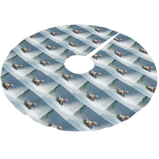 Labrador Kerstsneeuw winter Kerstboom Rok (Gekanteld)