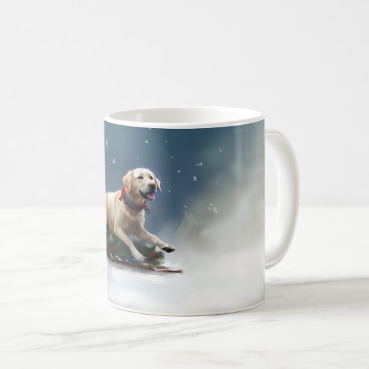 Labrador Kerstsneeuw winter Koffiemok (Voorkant rechts)