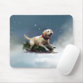 Labrador Kerstsneeuw winter Muismat (Met muis)