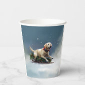 Labrador Kerstsneeuw winter Papieren Bekers (Achterkant)