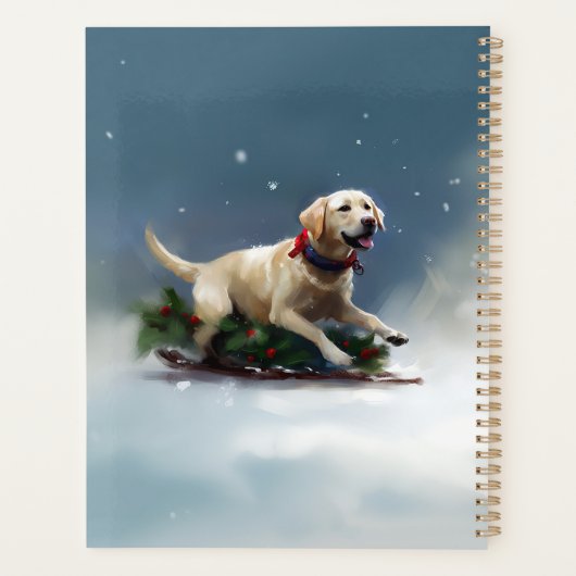 Labrador Kerstsneeuw winter Planner (Achterkant)