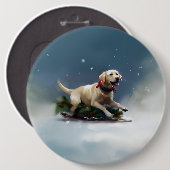 Labrador Kerstsneeuw winter Ronde Button 6,0 Cm (Voorkant /achterkant)