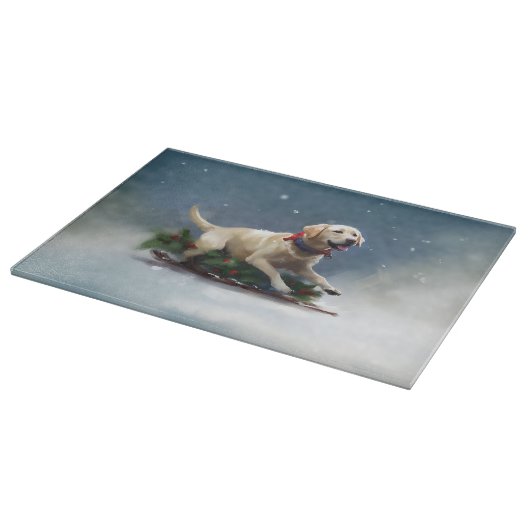 Labrador Kerstsneeuw winter Snijplank (Hoek)