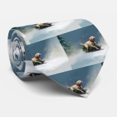 Labrador Kerstsneeuw winter Stropdas (Opgerold)