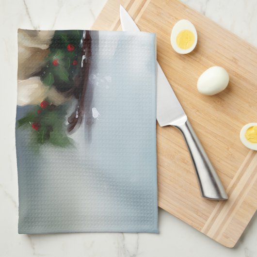 Labrador Kerstsneeuw winter Theedoek (Quarter Fold)