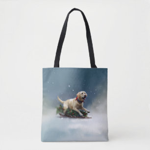 Labrador Kerstsneeuw winter Tote Bag