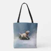 Labrador Kerstsneeuw winter Tote Bag (Achterkant)