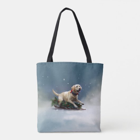 Labrador Kerstsneeuw winter Tote Bag (Achterkant)