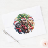 Labrador Kerststicker Ronde Sticker (Envelop)