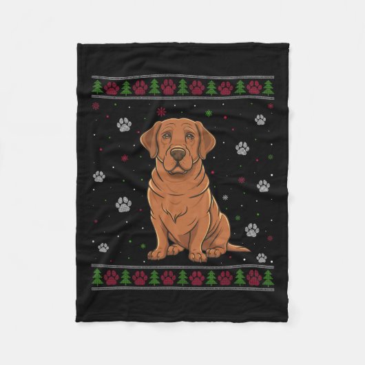 Labrador Kersttrui Xmas Huisdier Dierenliefde Fleece Deken (Voorkant)
