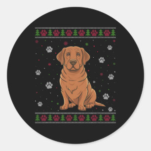Labrador Kersttrui Xmas Huisdier Dierenliefde Ronde Sticker