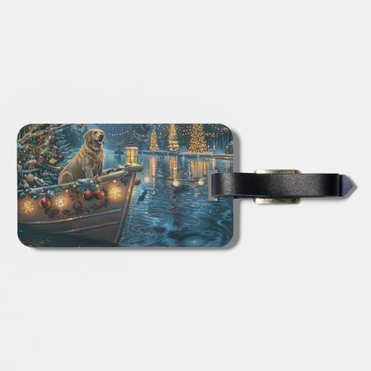 Labrador kerstvakantie bagagelabel (Achterkant horizontaal)