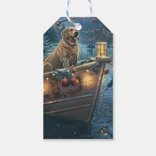 Labrador kerstvakantie cadeaulabel (Voorkant)