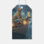 Labrador kerstvakantie cadeaulabel (Achterkant)