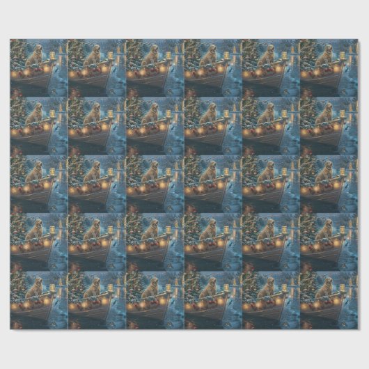 Labrador kerstvakantie cadeaupapier (Vlak)