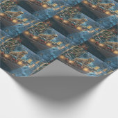 Labrador kerstvakantie cadeaupapier (Hoek)