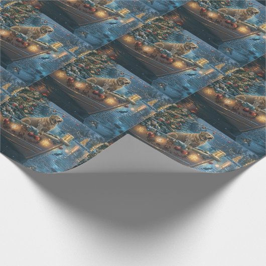 Labrador kerstvakantie cadeaupapier (Hoek)