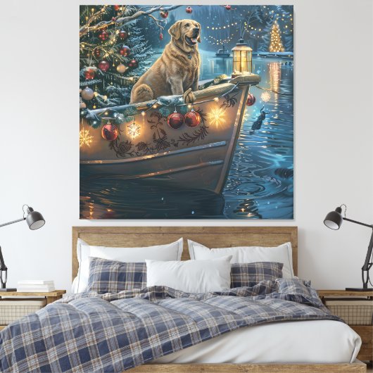 Labrador kerstvakantie canvas afdruk (Insitu (Slaapkamer))