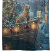 Labrador kerstvakantie douchegordijn (Voorkant)