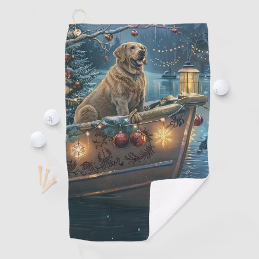 Labrador kerstvakantie golfhanddoek (Insitu)