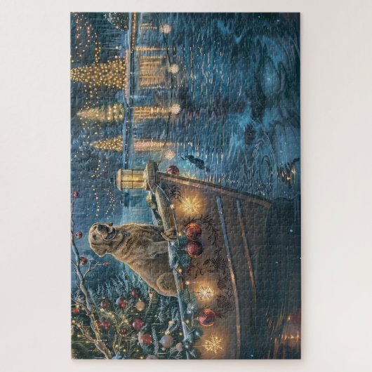 Labrador kerstvakantie legpuzzel (Verticaal)