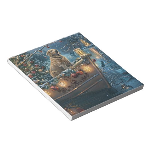 Labrador kerstvakantie notitieblok (Schuin)