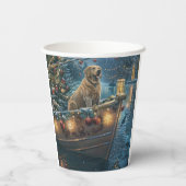 Labrador kerstvakantie papieren bekers (Achterkant)