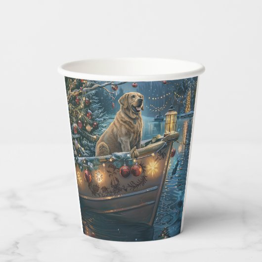 Labrador kerstvakantie papieren bekers (Achterkant)